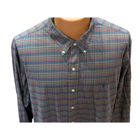 Ralph Lauren Mens XXL Plaid Button-Down Shirt 100% Cotton Classic Fit L/S - Picture 4 of 9